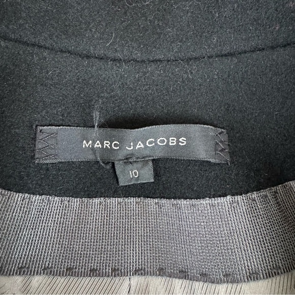 Vintage! Y2K Marc Jacobs Three Button Exaggerated Collar Bomber Pea Wool Coat - Picture 5 of 10
